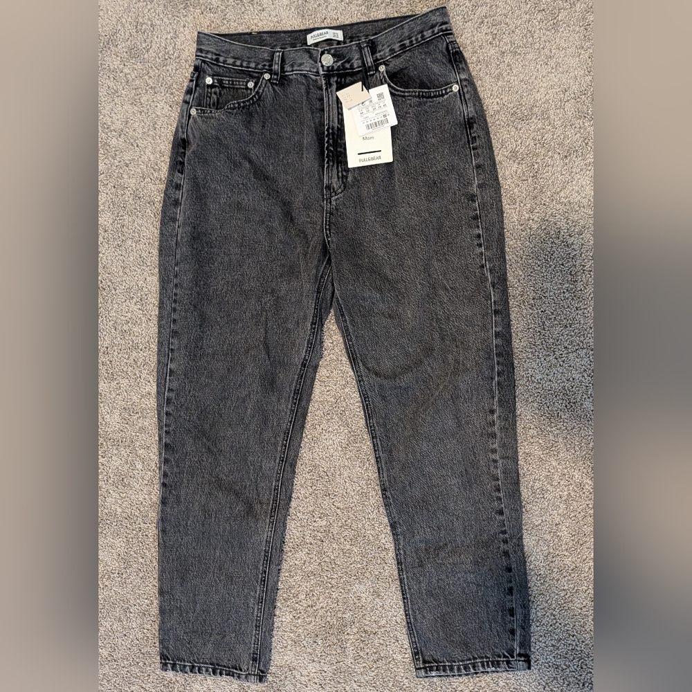 Pull&Bear NEW Gray Mom Jeans Size 12